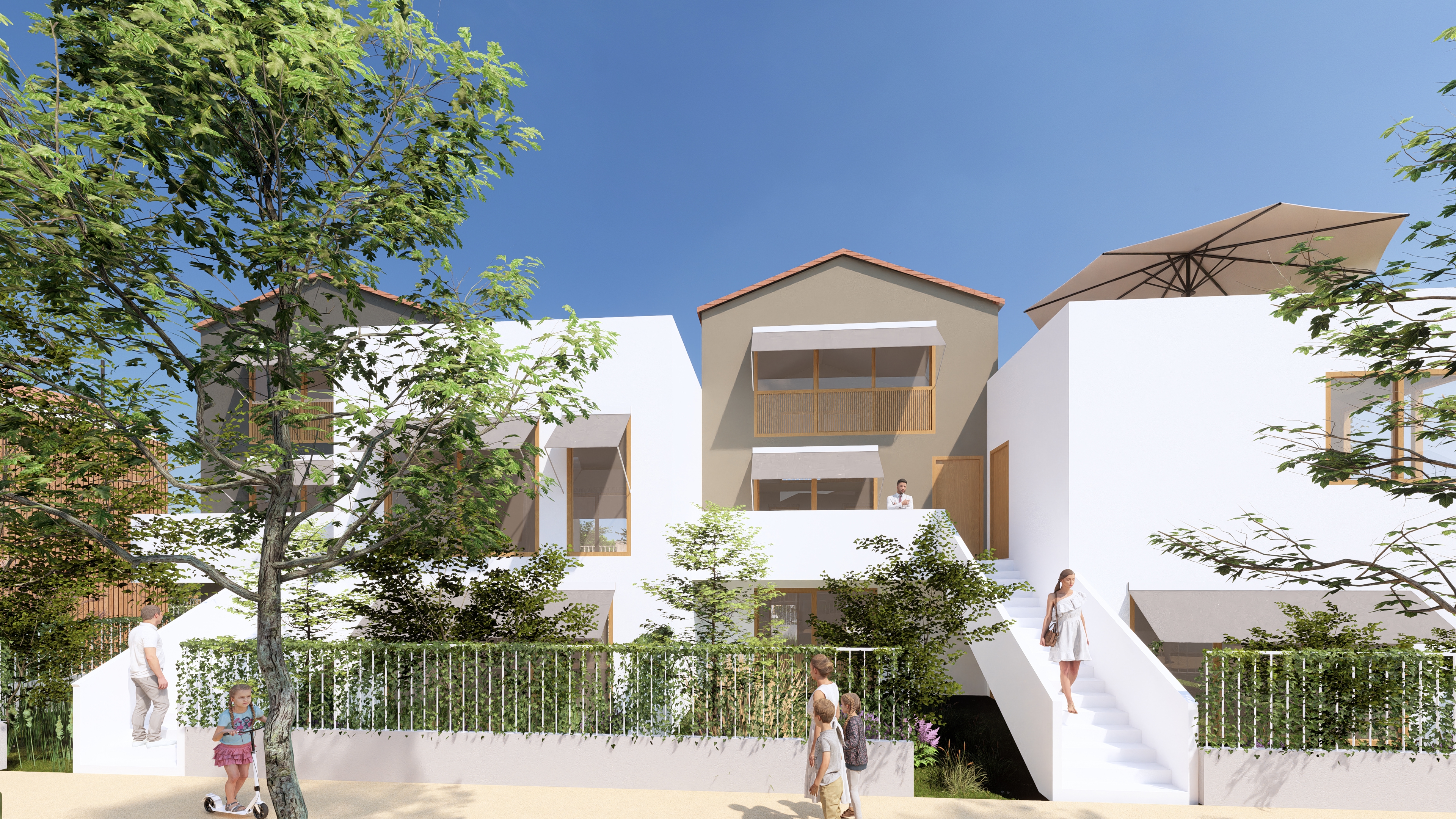 Remoulins — Cheminement entre les logements