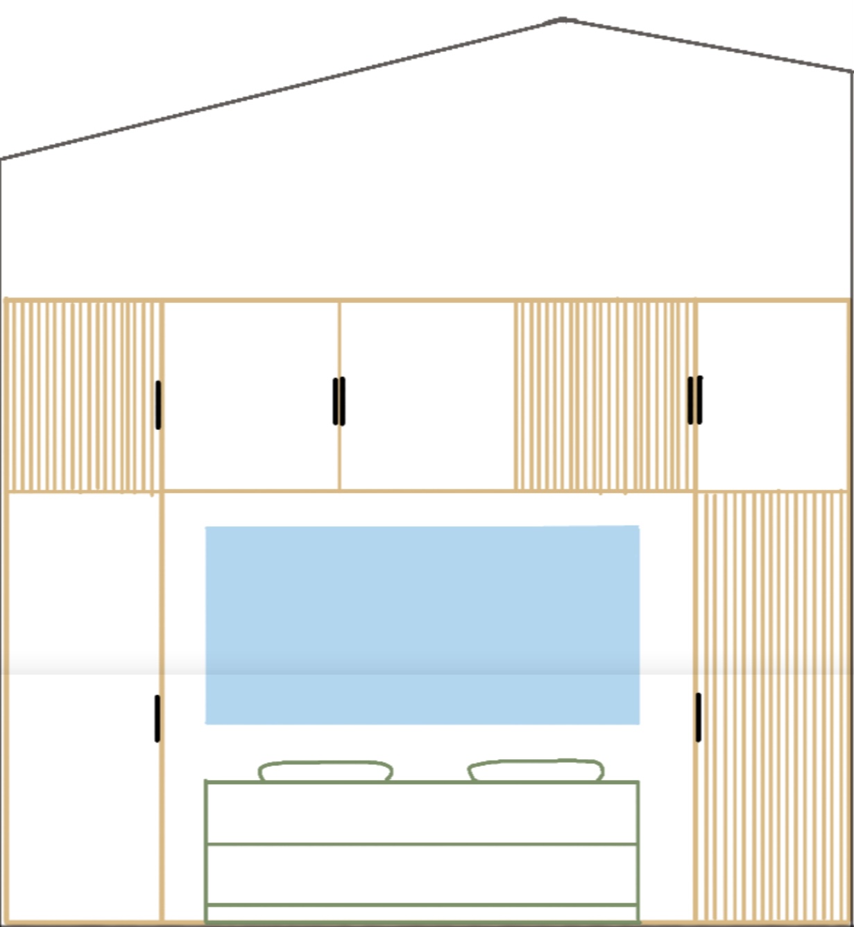 Péchabou — Dessin d’aménagement de la chambre